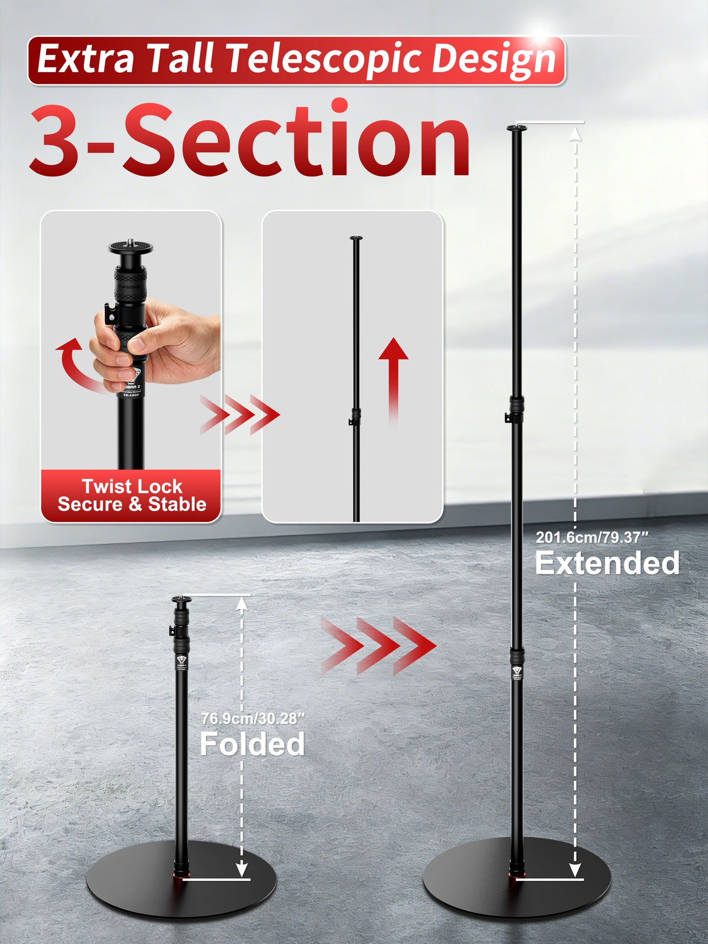 A500 Round Base Monopod
