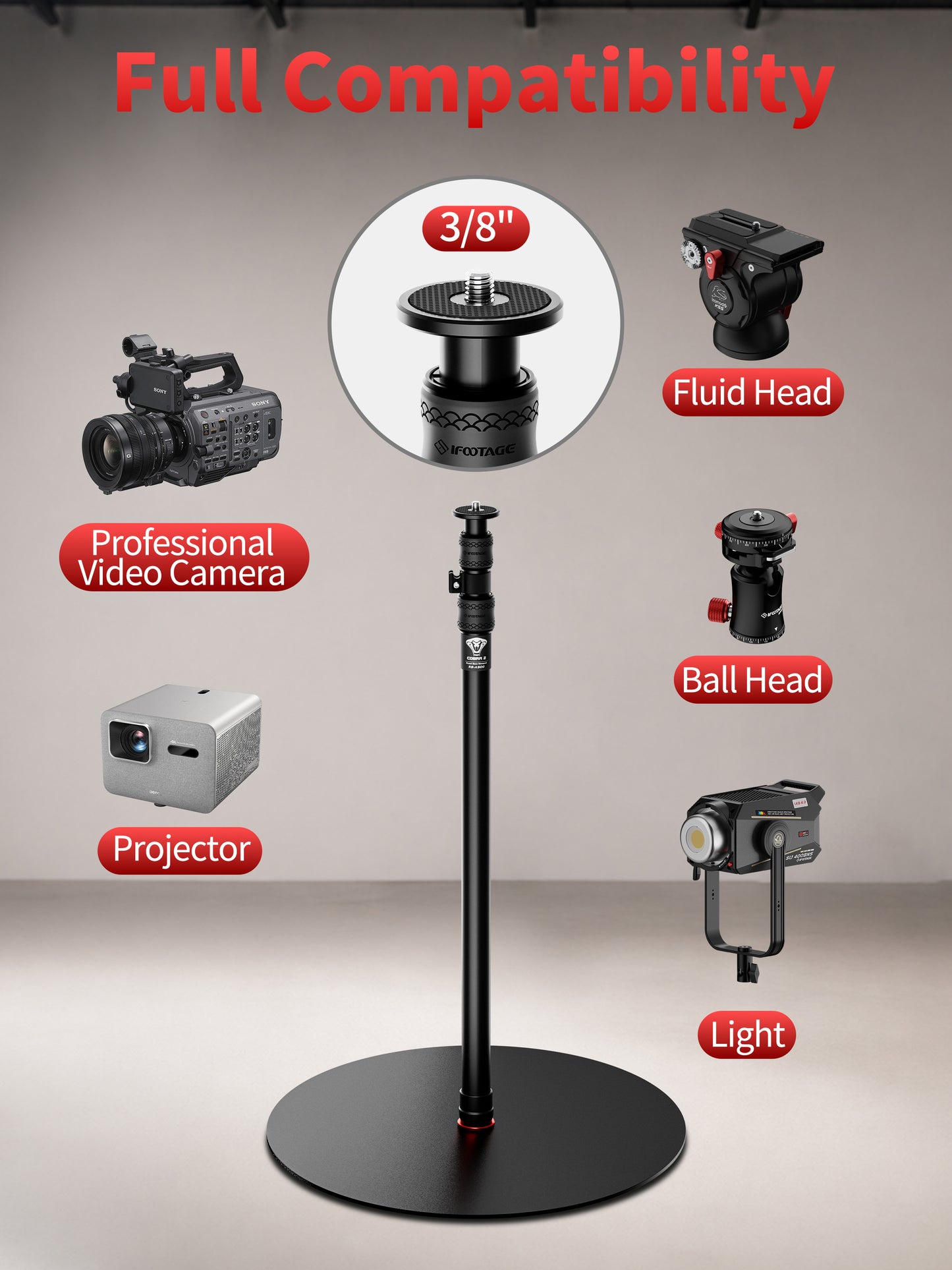 A500 Round Base Monopod